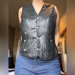 Harley-Davidson Women's Black Leather Vest